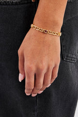 Iced Gemstone Link Bracelet - 6mm