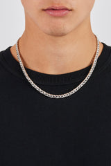 Cross Engraved Flat Cuban Chain - 6mm
