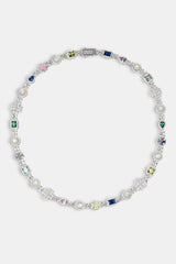 Cuban Link Gemstone & Motif Chain - White - 10mm