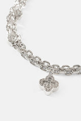 Double Layer Iced & Motif Rolo Bracelet - 10mm