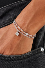 Double Layer Iced & Motif Rolo Bracelet - 10mm