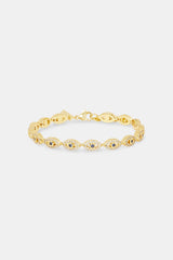 Iced Evil Eye Bracelet - 6mm