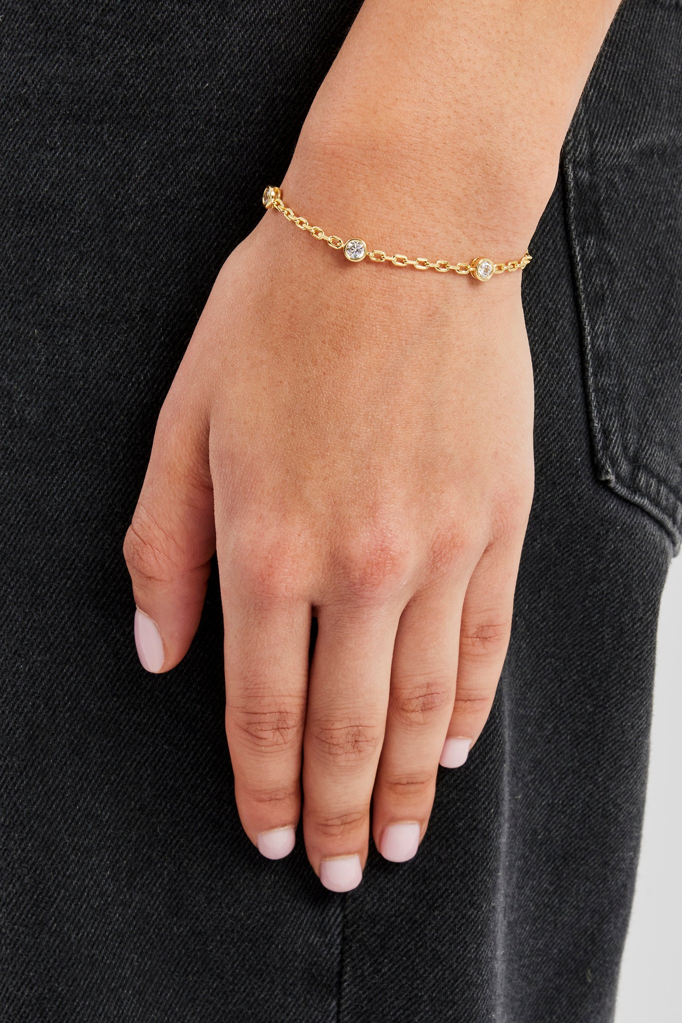 Gemstone Rolo Bracelet - 5mm - Gold