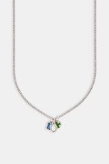 Green Motif & Opal Layered Necklace - 15mm