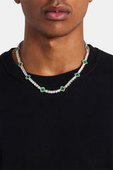 Green Motif Tennis Chain - 5mm