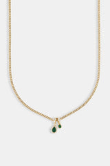 Green Malachite & Gemstone Pear Necklace - 8mm