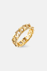 Iced and Polished Hexagon Ring - 5mm