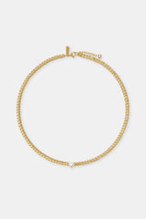 Clear Heart Cuban Chain - 5mm