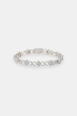 Iced Blue Baguette Motif Infinity Bracelet - 10mm