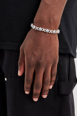 Iced Blue Baguette Motif Infinity Bracelet - 10mm