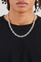 Iced Blue Baguette Motif Infinity Chain - 10mm