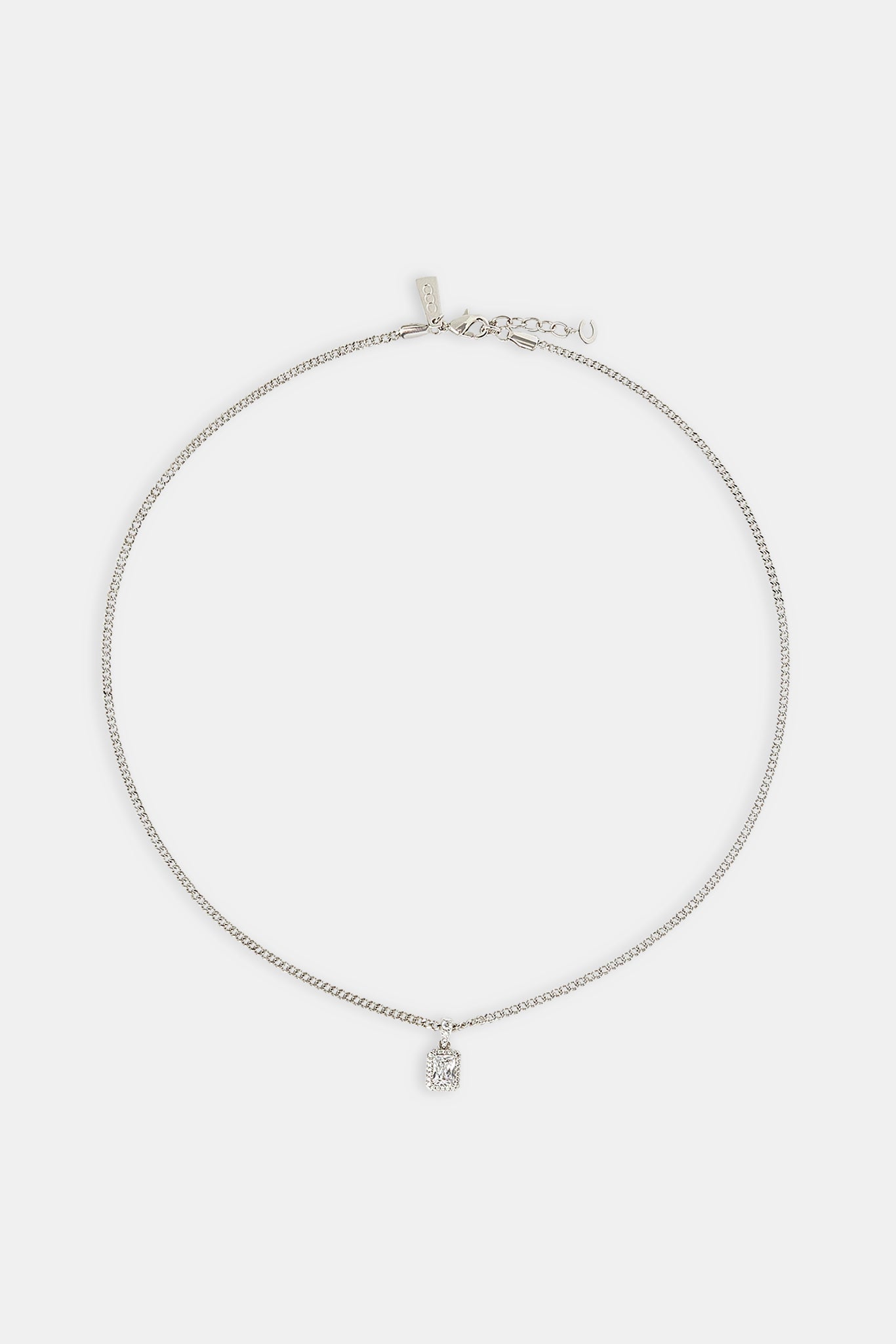 Iced Bezel Pendant Necklace - 10mm