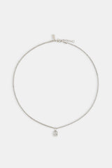 Iced Bezel Pendant Necklace - 10mm