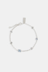 Eisblaues Rolo-Armband mit gemischten Formen – 8 mm