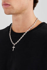 Iced Drop Cross Coffee Bean Chain - 6mm