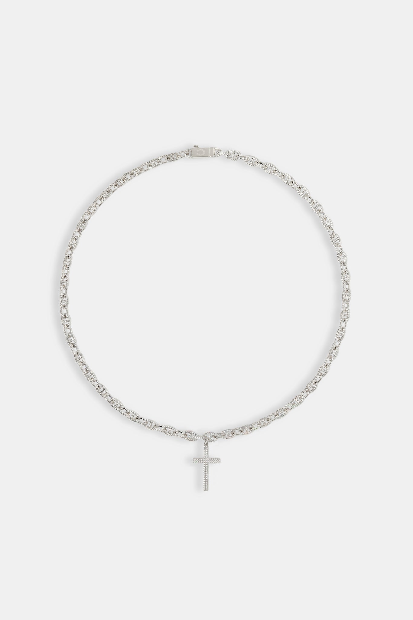 Iced Drop Cross Coffee Bean Chain - 6mm