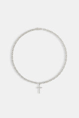 Iced Drop Cross Coffee Bean Chain - 6mm
