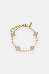 Iced Motif Rolo Link Bracelet - 12mm