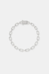 Iced Pave Rectangular Link Bracelet - 6mm