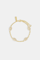 Iced Evil Eye Rolo Bracelet - 8mm