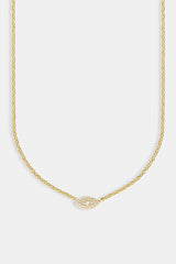 Iced Evil Eye Rolo Necklace - 8mm