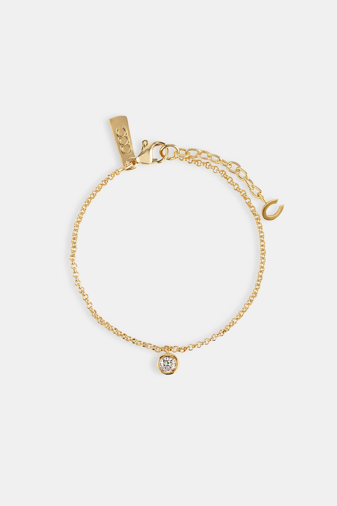 Iced Gemstone Micro Bracelet - 6mm - Gold