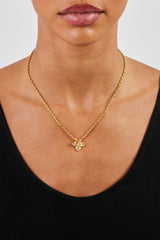 Iced Hamsa Hand & Evil Eye Necklace - 10mm