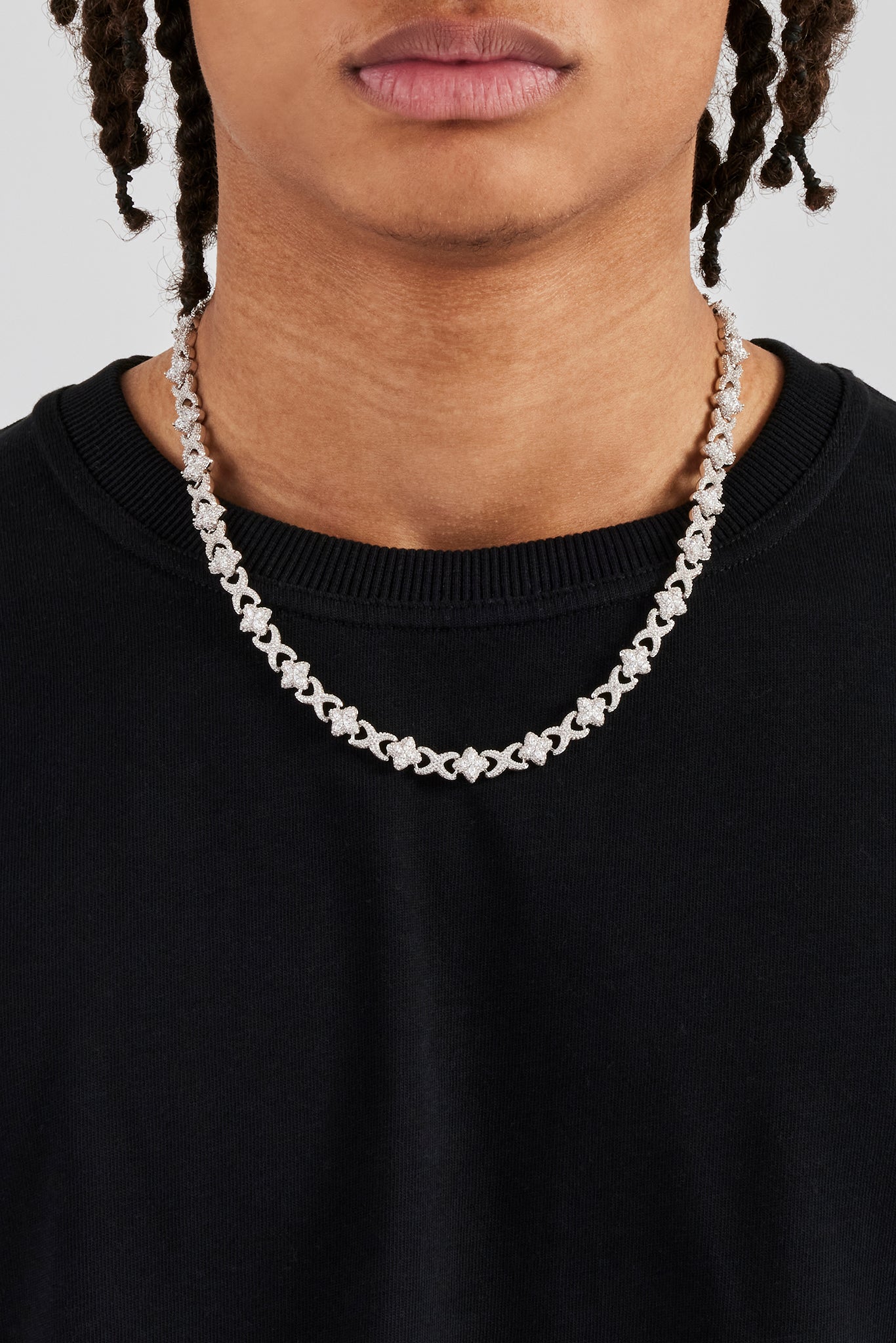 Iced Clear Baguette Motif Infinity Chain - 10mm