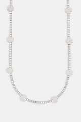 Iced Cross Motif Tennis Chain - 3mm