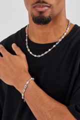 Blue Mixed Gemstone Link Chain & Bracelet - 6mm
