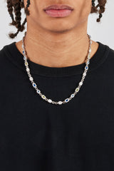 Iced Mixed Gemstone & Opal Link Chain - 6mm