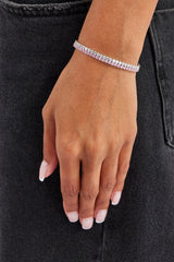 Iced & Pink Double Tennis Bracelet - 5mm
