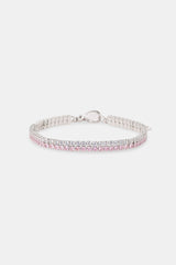 Iced & Pink Double Tennis Bracelet - 5mm