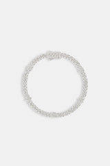 Iced Cross & Star Motif Cuban Bracelet - 6mm