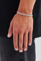 Iced Cross & Star Motif Cuban Bracelet - 6mm