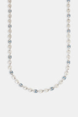 Light Blue Iced & Polished Coffee Bean Chain - 6mm