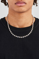 Light Blue Iced & Polished Coffee Bean Chain - 6mm