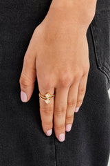 Pastel Lemon Motif Twist Ring - 15mm