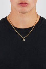 Micro Iced Motif Cut Out Necklace - 10mm - Gold