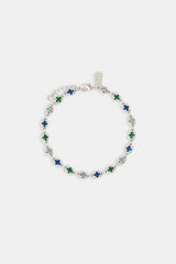 Mixed Gemstone Centre Coffee Bean Bracelet - 6mm