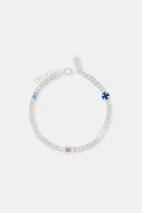 Multi Gemstone Miami Cuban Bracelet - 5mm