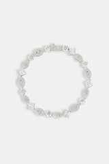 Clear Gemstone Evil Eye & Hamsa Hand Bracelet - 5mm