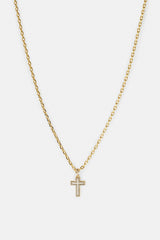 Mother Of Pearl Cross Necklace - 15mm