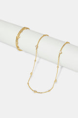 Mother of Pearl Heart Mix Rolo Chain & Bracelet - 8mm