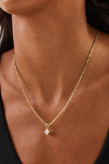 Mother Of Pearl Motif Rolo Necklace - 8mm