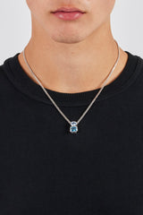 Mixed Shape Blue Gemstone Necklace - 15mm