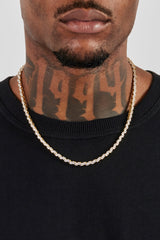 Mixed Square Stone Tennis Chain - 3mm - Gold