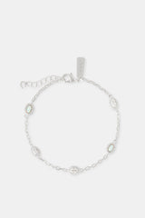 Opal & Clear Stone Rolo Link Bracelet - 5mm