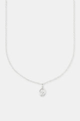 Men's Oval Cz Pendant Necklace - 12mm