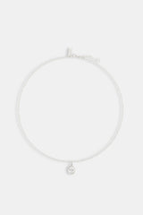 Oval Cz Pendant Necklace - 12mm - White